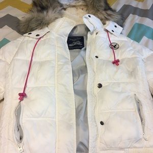 White AE puffer coat